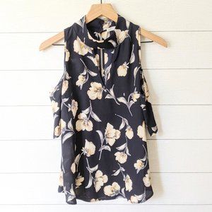 Sienna Sky Navy Floral Print Cold Shoulder Top